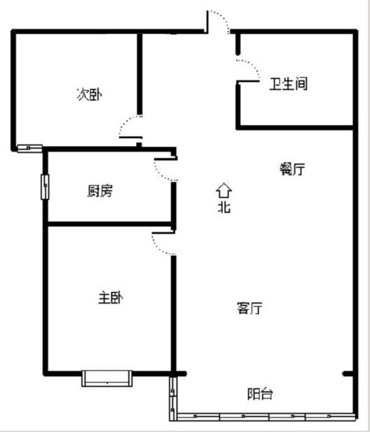 翡翠城（涿郡东区）2室2厅1卫户型图