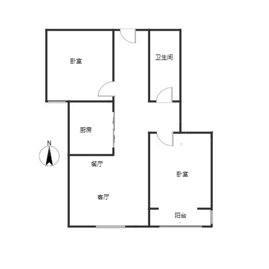 联合七号院2室2厅1卫户型图