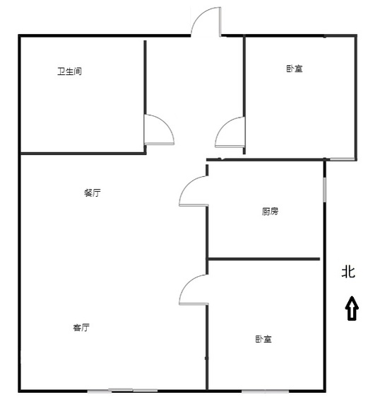 K2狮子城2室2厅1卫户型图