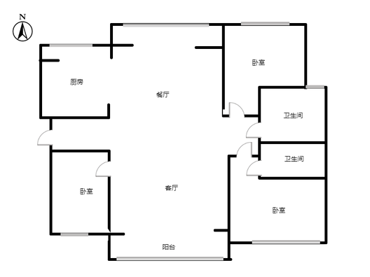 君临天下御景园3室2厅2卫户型图