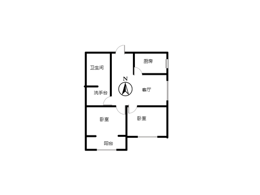 宏远二号院2室2厅1卫户型图