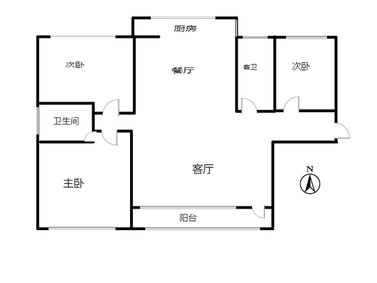北京城建德信御府3室2厅2卫户型图