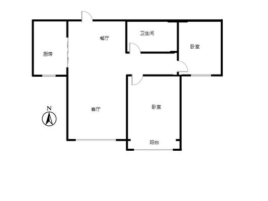 华阳风景小区2室2厅1卫户型图