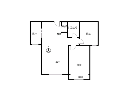 惠友钻石广场2室2厅1卫户型图
