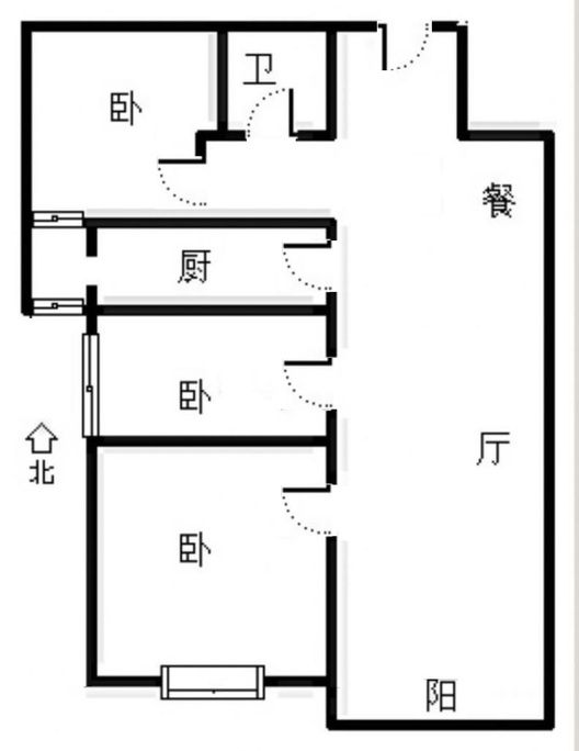 华融现代城3室2厅1卫户型图