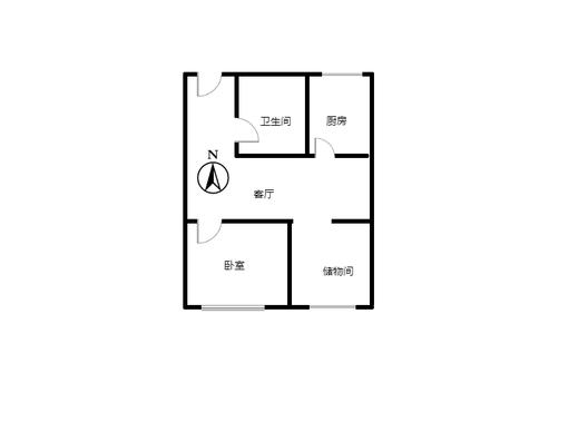 新加坡花园1室1厅1卫户型图
