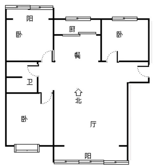 惠友万悦城3室2厅1卫户型图