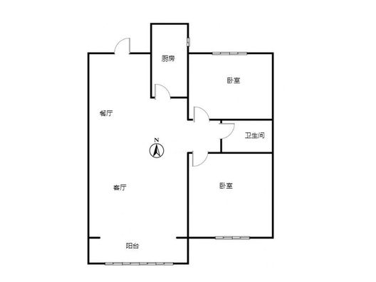 香邑溪谷悦都2室2厅1卫户型图