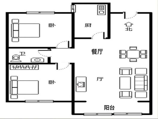 香邑溪谷悦都2室2厅1卫户型图