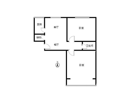 天保郦景2室2厅1卫户型图