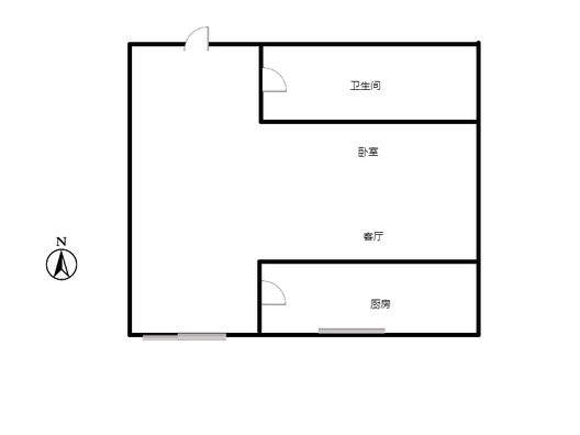 名流美域1室1厅1卫户型图