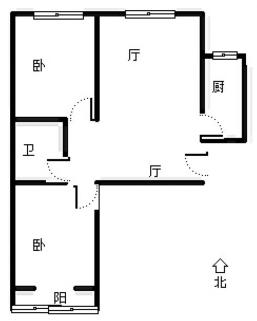 联合七号院2室2厅1卫户型图