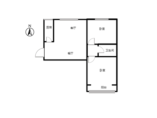惠友钻石广场2室2厅1卫户型图