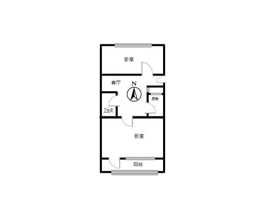 建厂局三队家属院（佳和小区）2室1厅1卫户型图