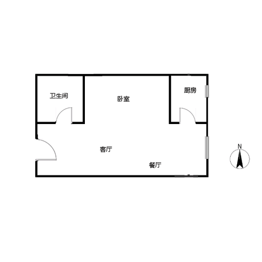浪潮一览云山1室1厅1卫户型图