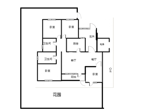 鸿坤理想湾4室2厅2卫户型图
