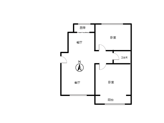 金品时代2室2厅1卫户型图