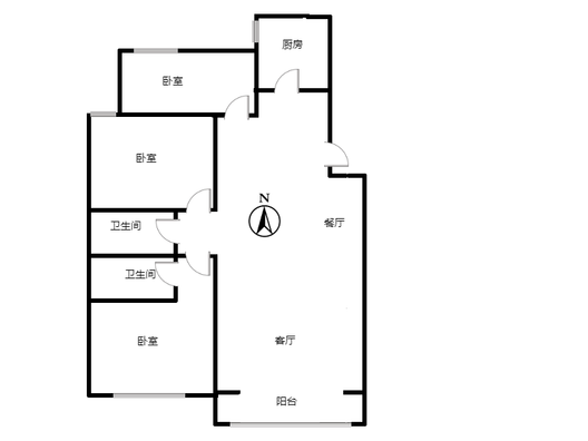 汇元四季橙3室2厅2卫户型图