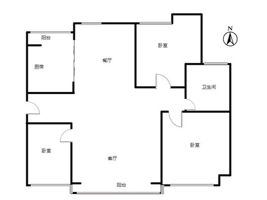 君临天下御景园3室2厅1卫户型图