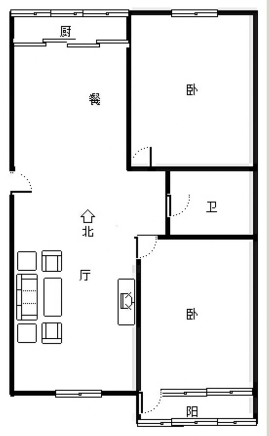 槐林新村2室2厅1卫户型图