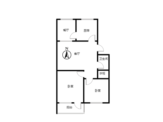 蓝天网架厂小区2室2厅1卫户型图