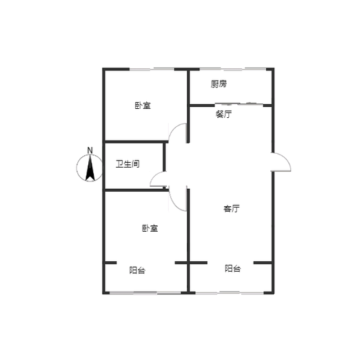 研制厂小区2室2厅1卫户型图