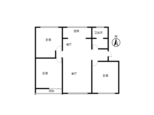 东兴小区（西院）3室2厅1卫户型图