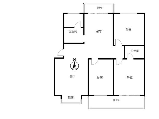 长天小区3室2厅2卫户型图
