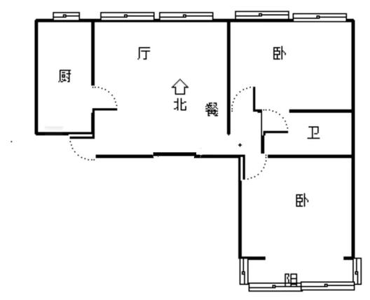公园壹号2室2厅1卫户型图