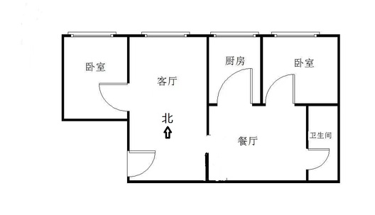 燕赵花园2室2厅1卫户型图