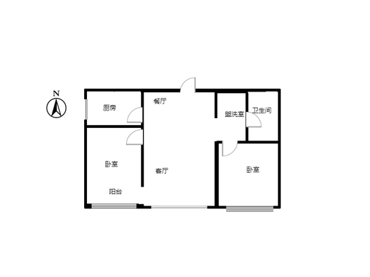 富力花园2室2厅1卫户型图