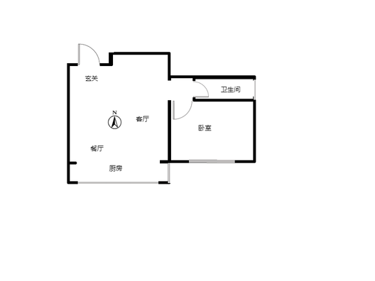 凯兴花园（悦享城）1室2厅1卫户型图