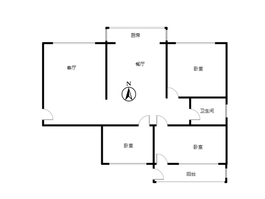 医药公司家属楼3室2厅1卫户型图