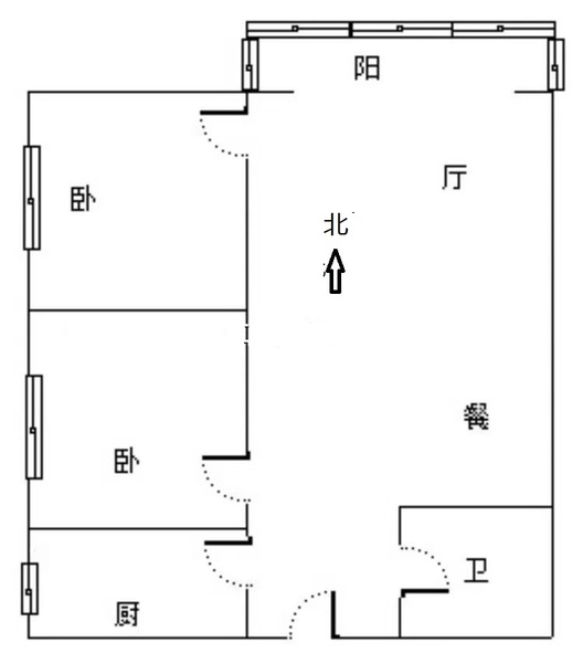 翡翠城（涿郡东区）2室2厅1卫户型图