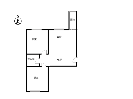 水榭春天2室2厅1卫户型图