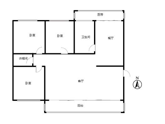 光明小区3室2厅1卫户型图