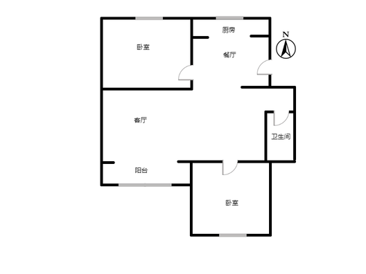水岸花城2室2厅1卫户型图