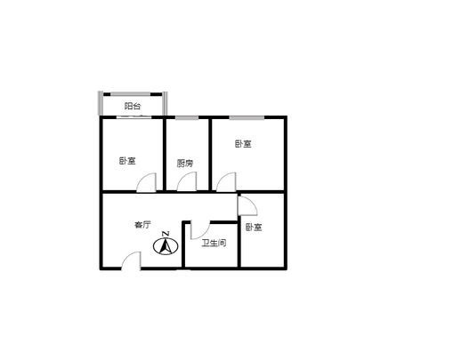 汇元新天地3室1厅1卫户型图
