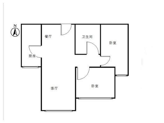 祥云瑞景2室2厅1卫户型图