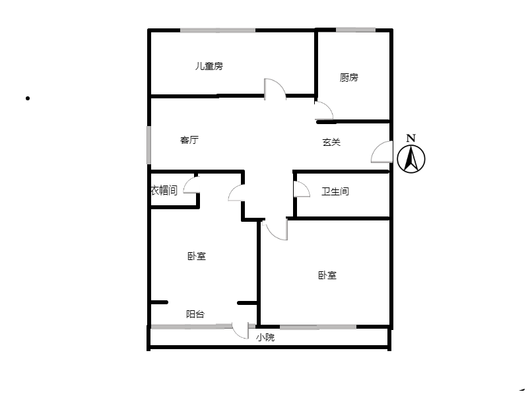 汇元四季橙3室1厅1卫户型图