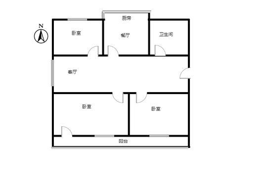 兴泰花园3室2厅1卫户型图