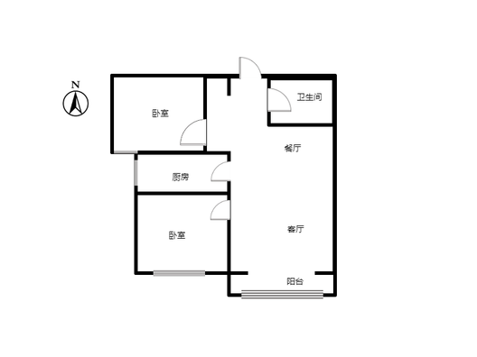 香邑溪谷上园2室2厅1卫户型图