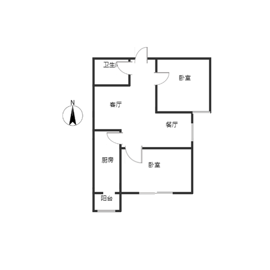 新怡家园小区2室2厅1卫户型图
