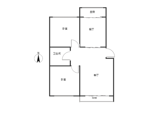 水乡园2室2厅1卫户型图