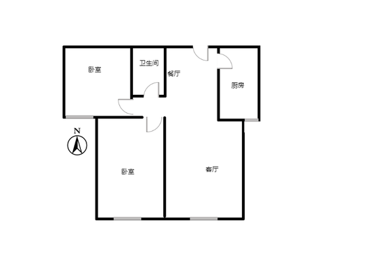北京理想城2室2厅1卫户型图