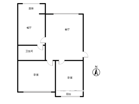 范阳水电小区2室2厅1卫户型图
