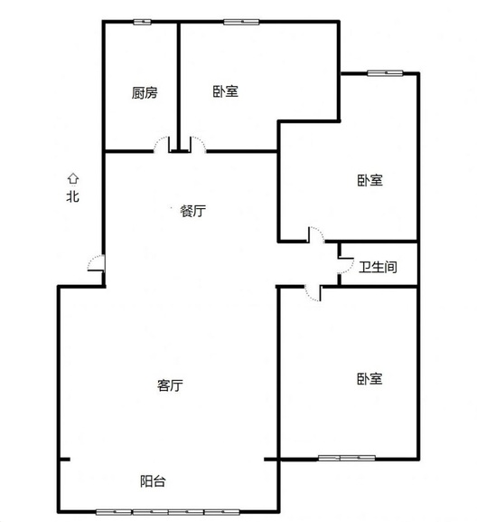 军欣家园3室2厅1卫户型图