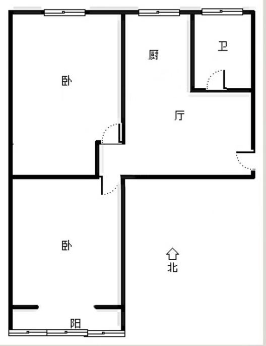 三五四三社区居民委员会2室1厅1卫户型图