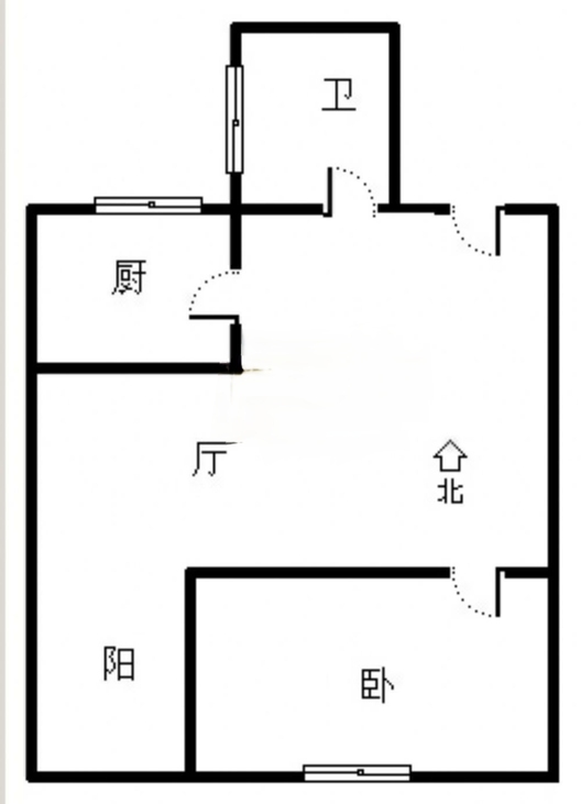 新加坡花园1室1厅1卫户型图