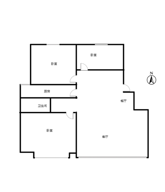 惠友钻石广场3室2厅1卫户型图